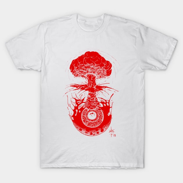 Red Eye'd Chaos T-Shirt by Eyballsoup